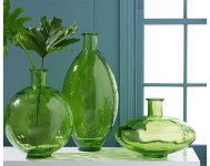 GREEN GLASS VASES