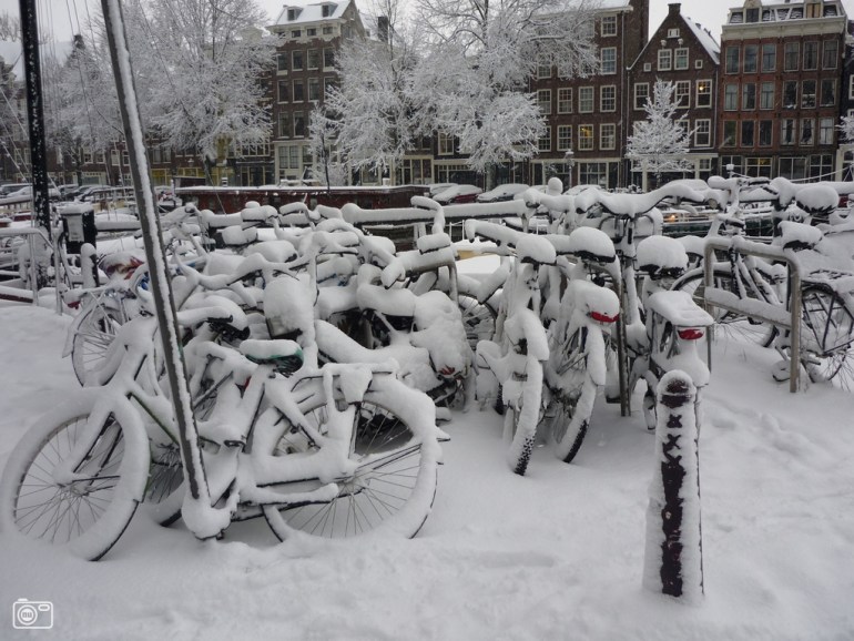 Typical Amsterdam: lots and lots of bicycles.