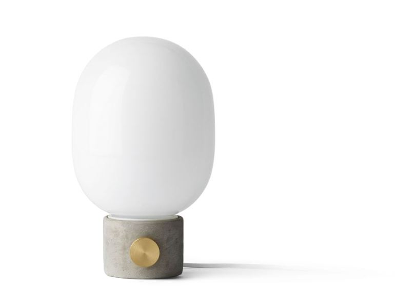 The concrete and white glass JWD Concrete Table Lamp, designed by Swedish designer Jonass Wagell for Danish brandstore Menu - via My Scandinavian Home