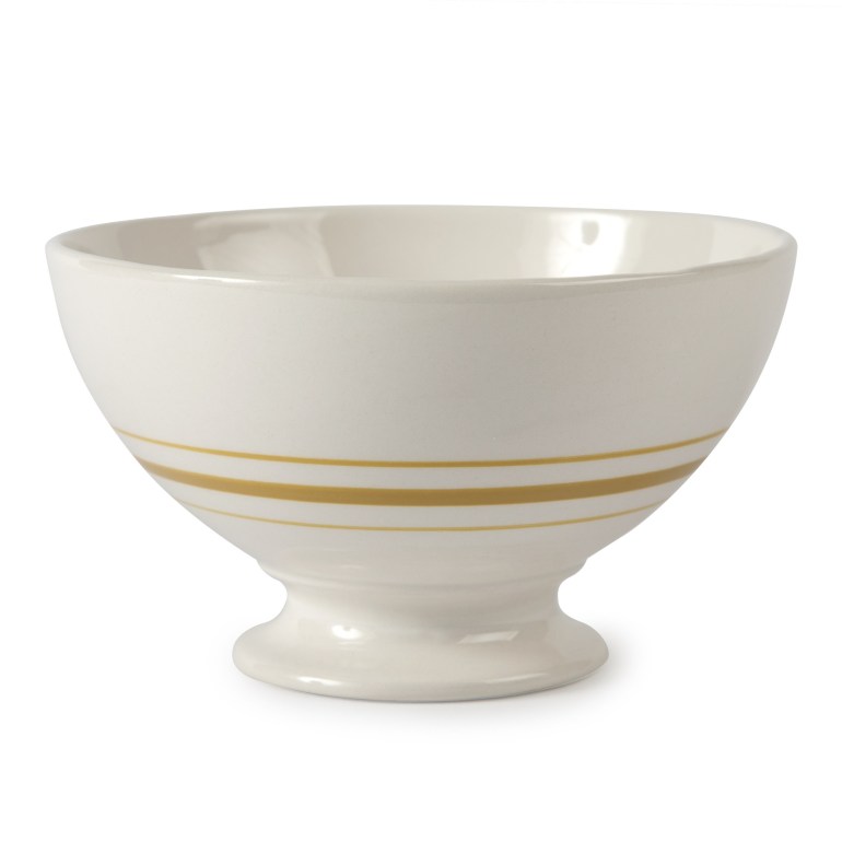 Vintage stripe Au Lait bowls, handpainted, set of 8 from Burke Decor - USD 112,00