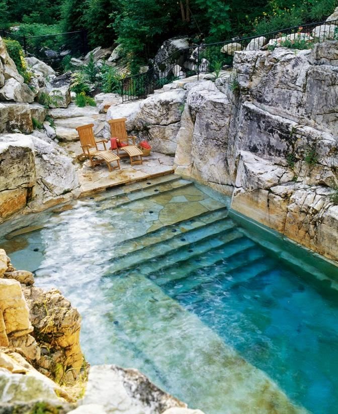 A natural pool (well, almost) - via Castles and Crowns