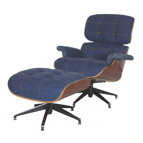 How original, the Eames Chaise in denim - via Halls Interiors