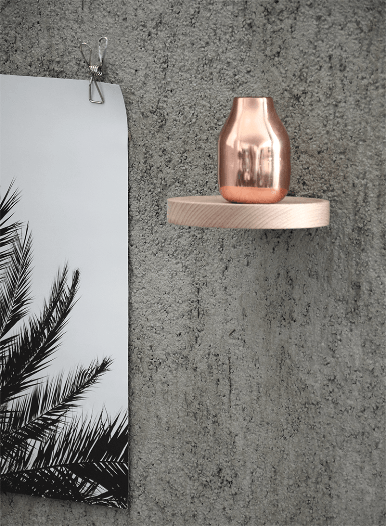 Shiny brass contrasted with rough concrete, detail of the Palm Series by Coco Lapine visible - via Coco Lapine