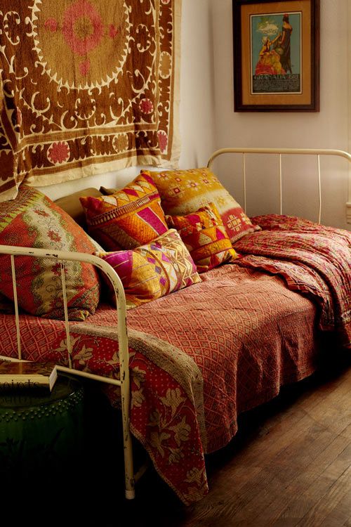 Daybed with ethnic upholstery