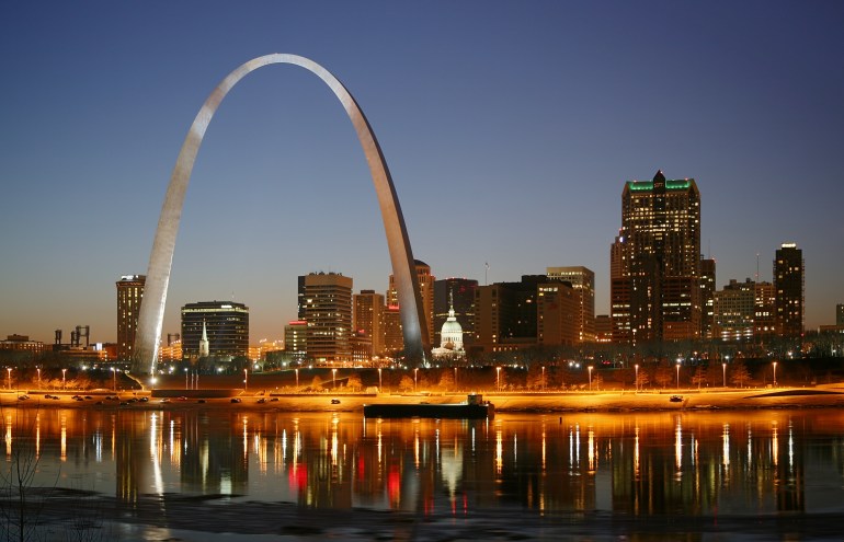 Gateway Arch St Louis designed by Eero Saarinen completed in 1965 at the cost of 15 million dollars