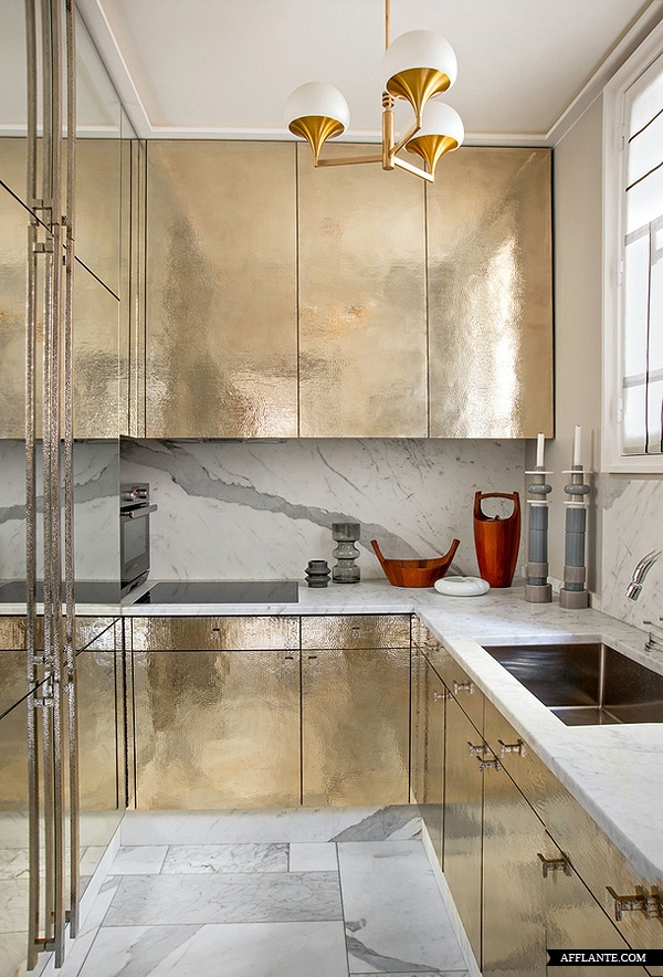 Golden kitchen by Jean Louis Deniot