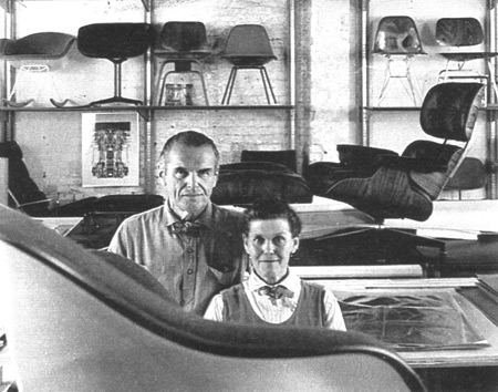 Ray and Charles Eames in their workshop