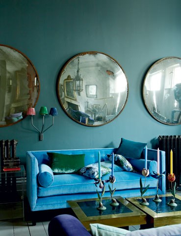 Eclecic interior in Petrol Blue via House and Garden