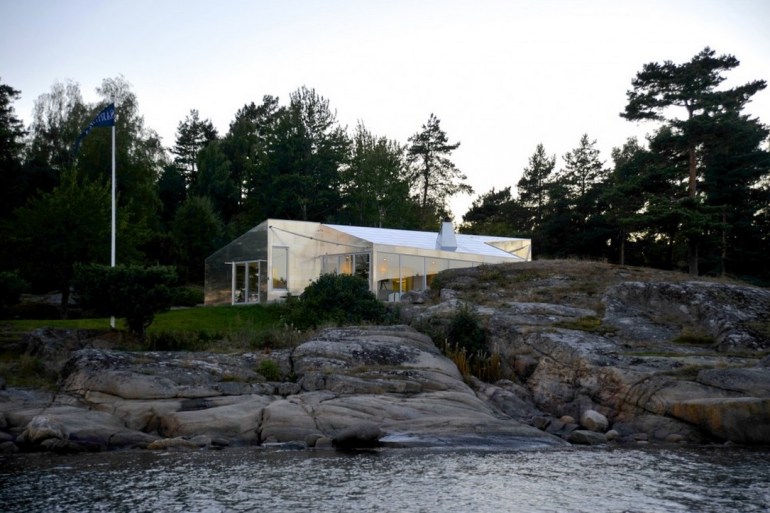 The bling bling house as seen from the water