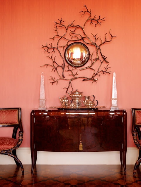 Antques and orange, a great combination - via The Aestate