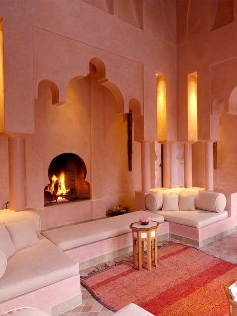 Pink interior with an Eastern touch by designer Tory Burch