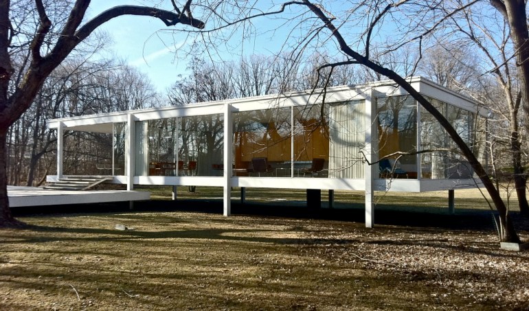 The Farnsworth House, created by Mies for his supposed lover Edith Farnsworth, completed in 1951