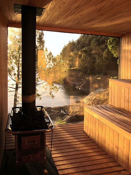 A sauna with a view, who would have thought of that - via Panorama Arquitectos