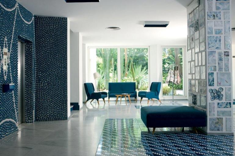 Interior of the Hotel Parco dei Principi, Sorrento designed by Gio Ponti - via Domusweb